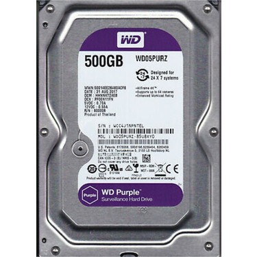 WD Purple WD05PURZ 3.5" 500 GB 5400 RPM SATA 3 HDD