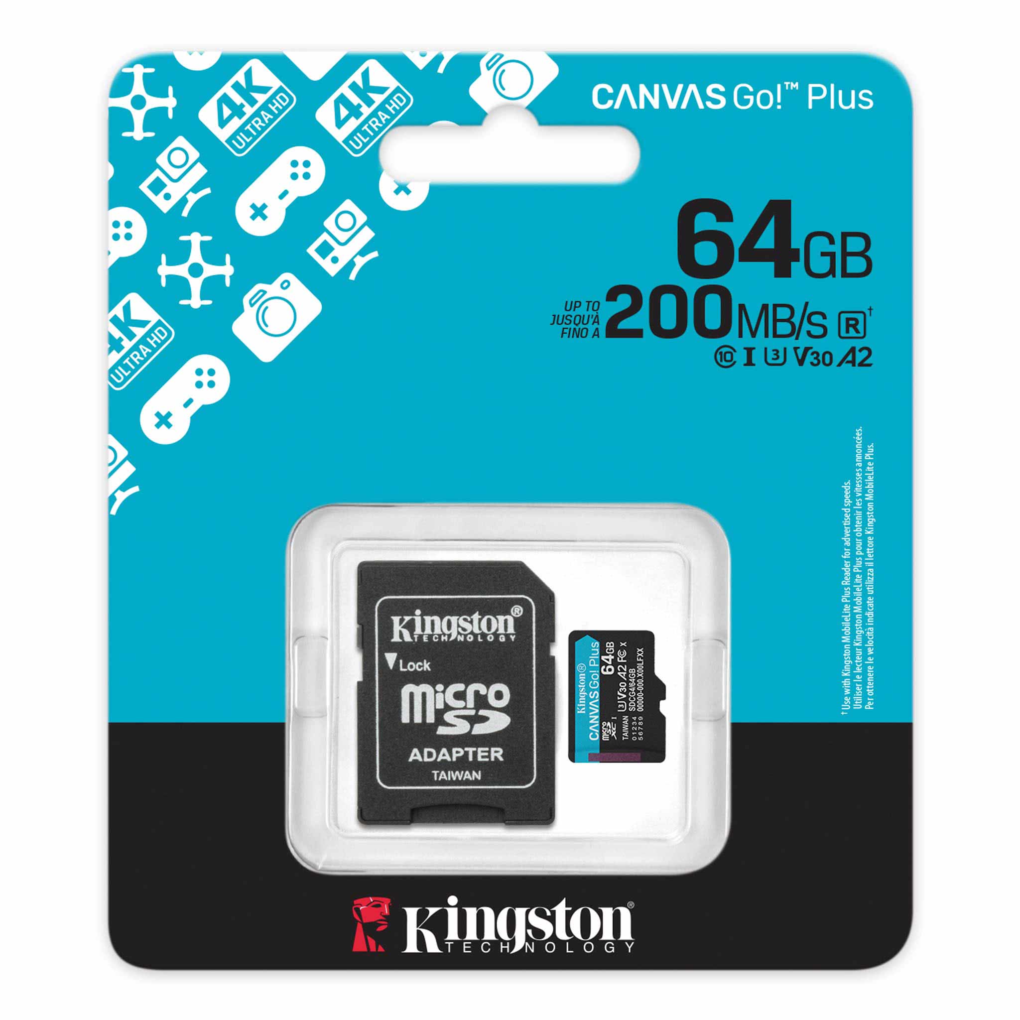 Kingston 64GB Microsd Canvas (100MB/S Okuma - Yazma) Yüksek Hızlı Microsd Kart SDCS2/64GB