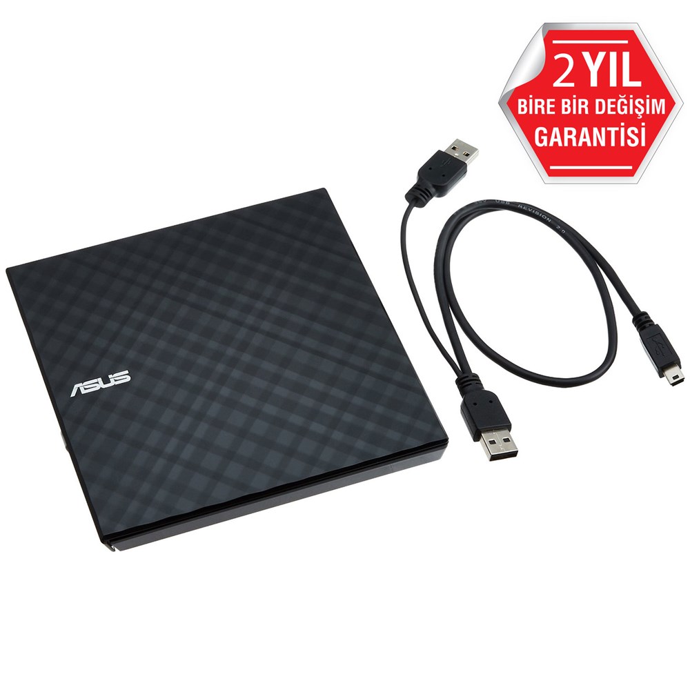 Asus Sdrw-08D2S-U Lıte 8X Harici Dvdrw Slim, Siyah Dvd Yazıcı Writer