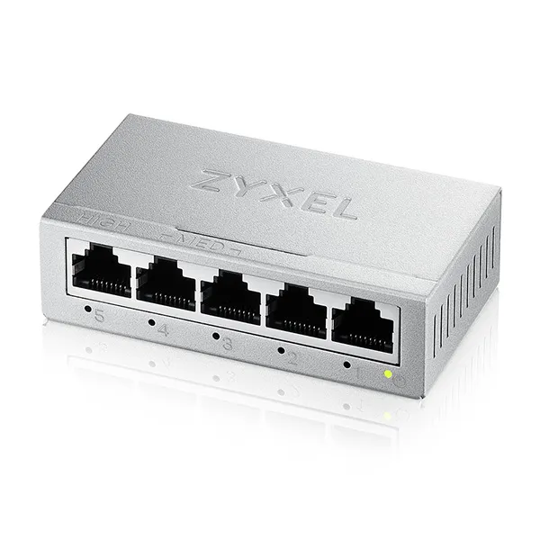 Zyxel 5-Port Gigabit 10/100/1000 Unmanaged Ethernet Switchı | Ethernet Splitter | Masaüstü veya Duvara montaj [GS-105B v5]