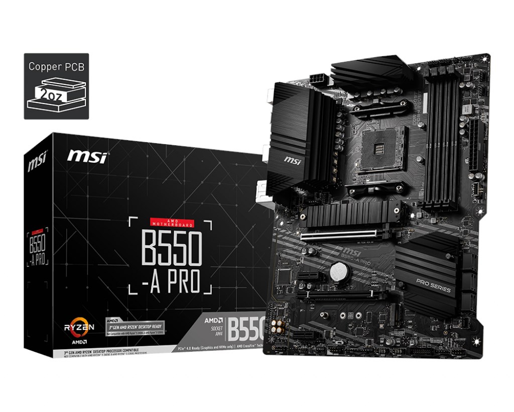 Msı B550-A Pro AM4 DDR4 Bellek 4400(OC) HDMI DP M.2 USB3.2 ATX Anakart