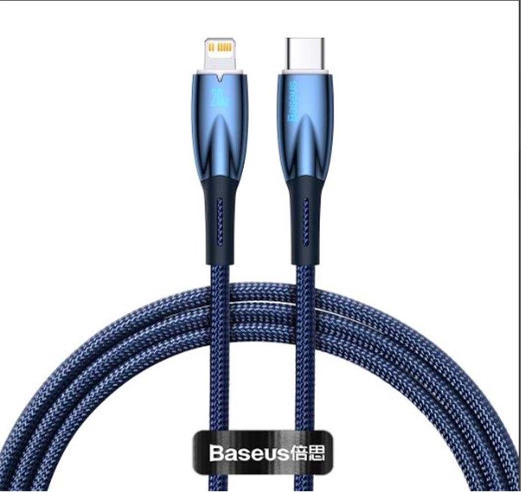Baseus Glimmer Series 20W 100 cm Type-C To Lightning Şarj Kablosu Mavi