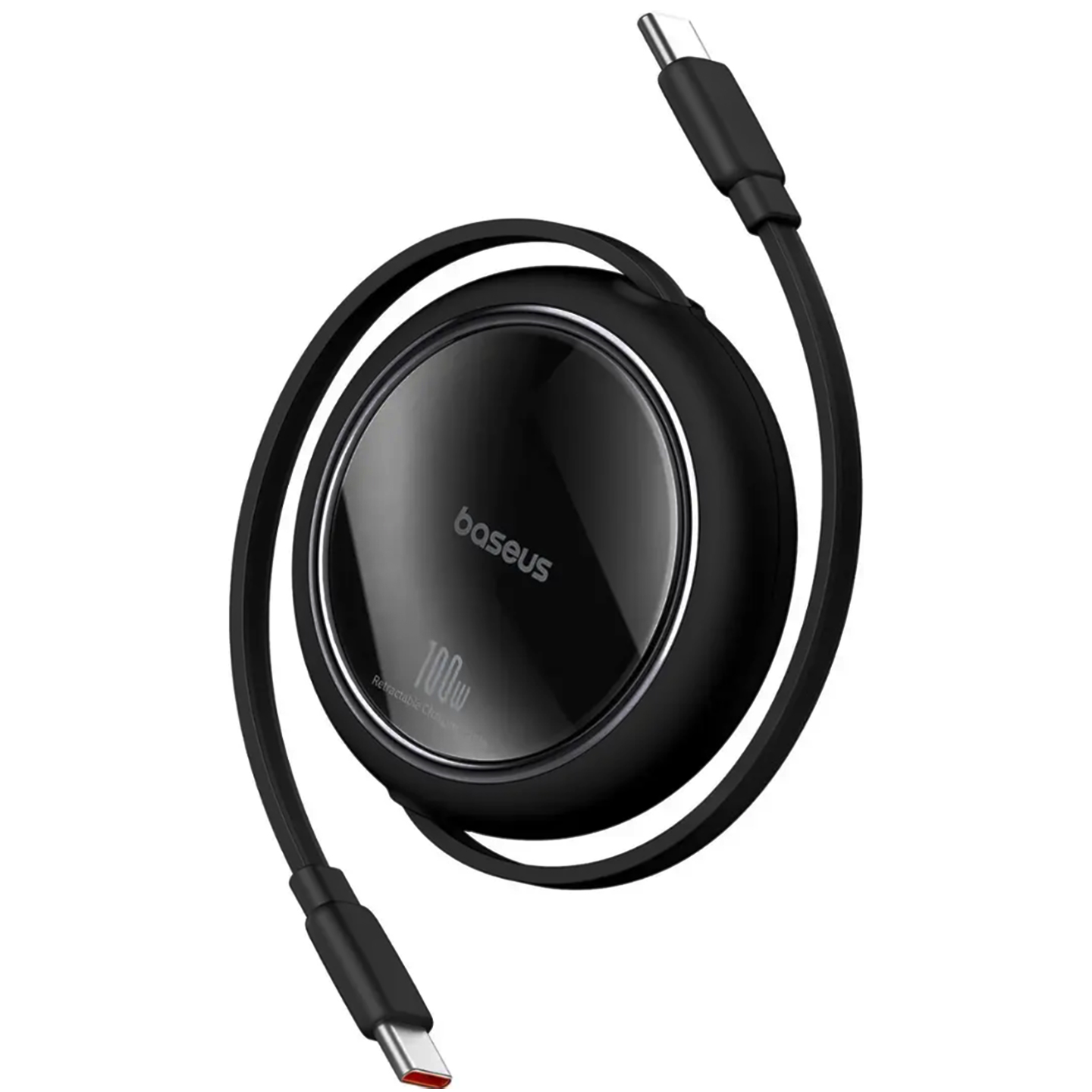 Baseus Mini Makaralı Type-C To Type-C 100W Şarj Kablosu 1m Cluster Black - Siyah