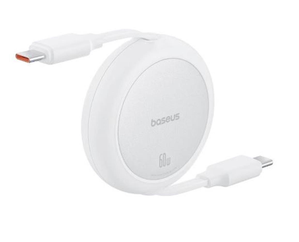 Baseus FREE2PULL Mini Charging Cable Usb-C To Usb-C 60W 1m Moon White - Beyaz