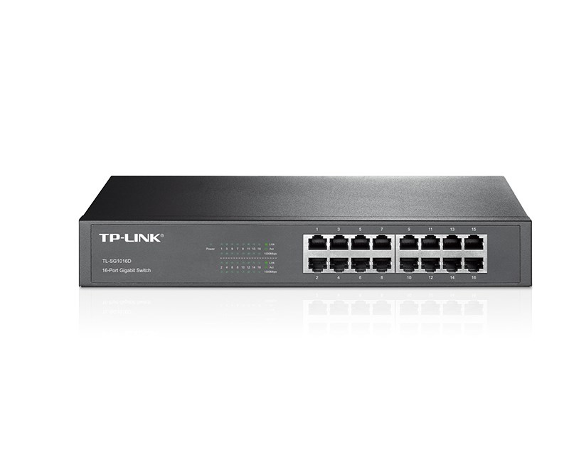 Tp-Link TL-SG1016D 16 Port 10-100-1000 Mbps Switch Çelik Kasa Rack Mount