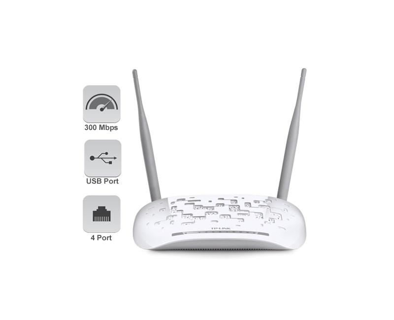 Tp-Link TD-W9970 300 Mbps 4 Port ADSL2+-VDSL-VPN Kablosuz Fiber Modem