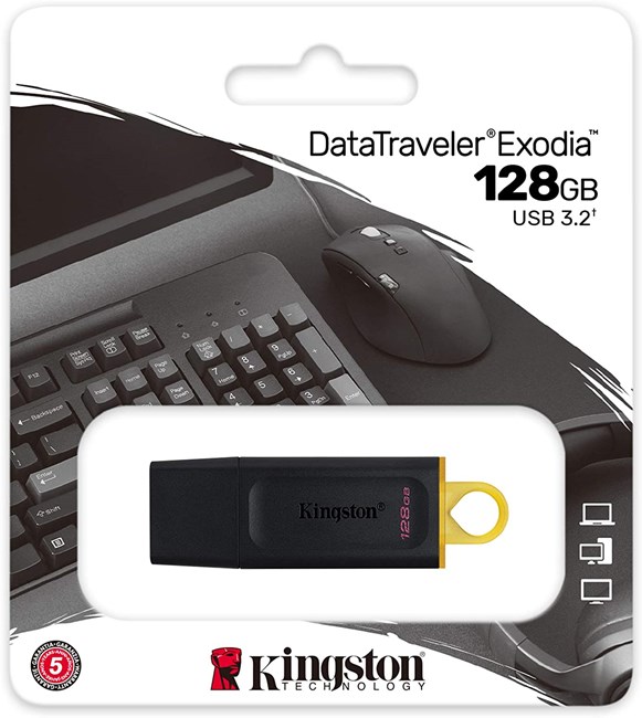 Kingston DTX-128GB 128Gb USB3.2 Gen1 DataTraveler Exodia (Black + Yellow) Flash Bellek