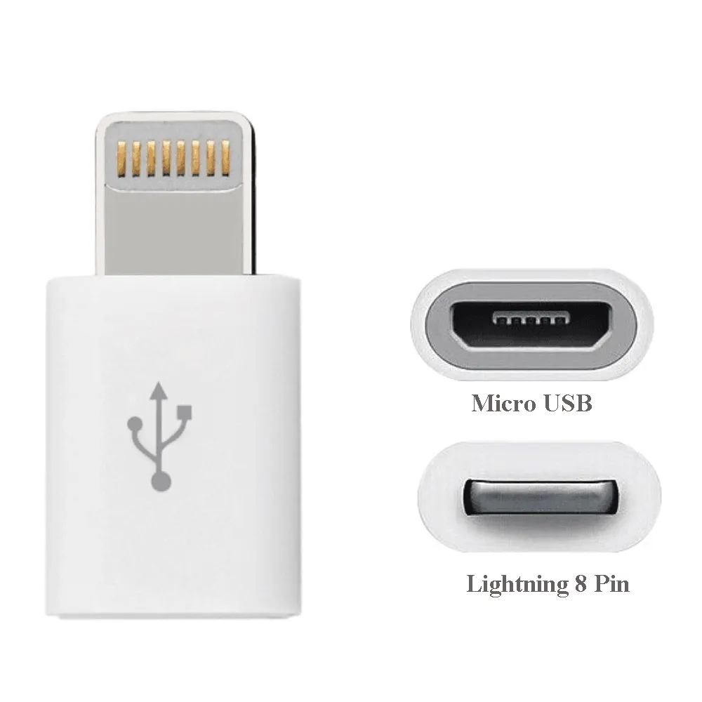 İphone 8 Pin Şarj Çevirici-Mikro Usb Den 8 Pin Çevirici-Metal Kasa