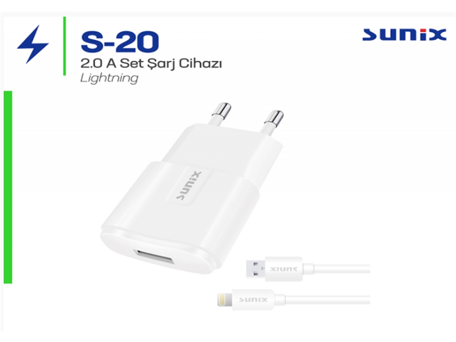 ST00140 Sunix S-20 2A Lightning Set Şarj