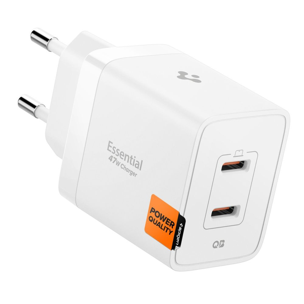 Spigen 47W USB-C 2 Port Mini Hızlı Şarj Aleti Samsung PPS 2.0 GaN Pro Destekli Akım Koruma Type-C ACH08707