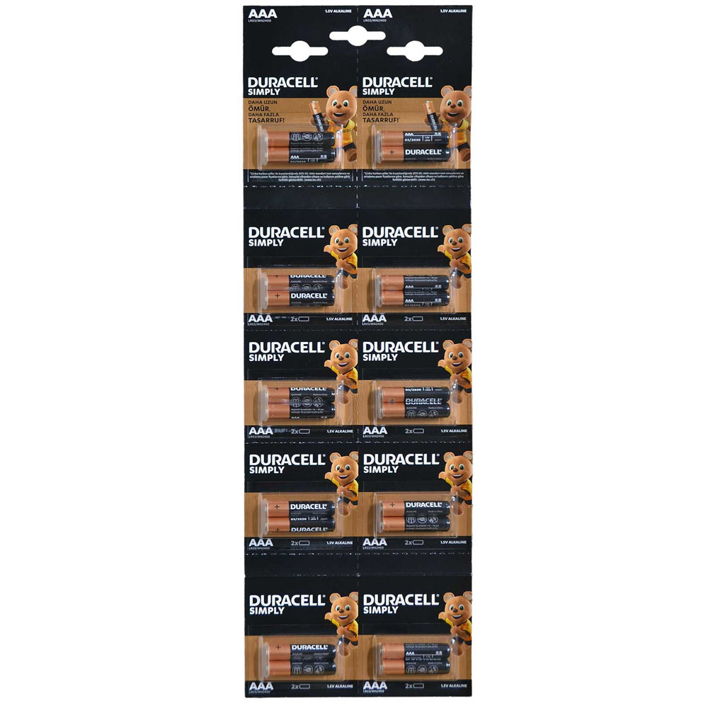 Duracell Alkalin İnce Kumanda Pili Aaa 2 Li